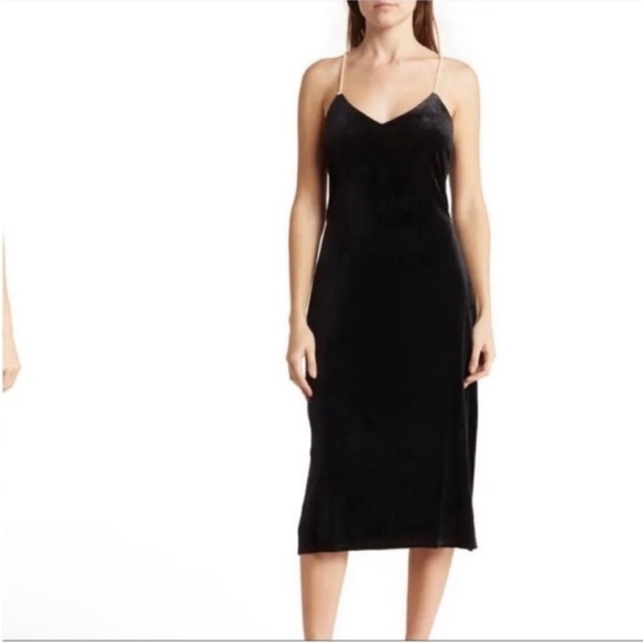 Sam Edelman velvet beaded strap dress - Picture 1 of 2